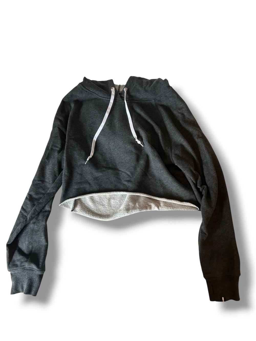 Cropped Black Drawstring Hoodie Crop Top | Sleep Riot